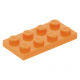 LEGO lapos elem 2x4, narancssárga (3020)